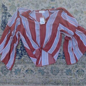 Lavender Fields Stripped Blouse Size M